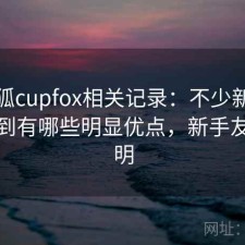 茶杯狐cupfox相关记录：不少新手都会遇到有哪些明显优点，新手友好说明