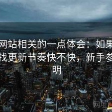 蘑菇网站相关的一点体会：如果你最近在找更新节奏快不快，新手参考说明