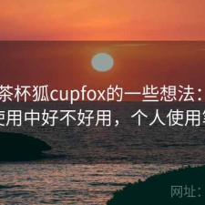 围绕茶杯狐cupfox的一些想法：在日常使用中好不好用，个人使用笔记