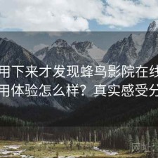 长期用下来才发现蜂鸟影院在线观看使用体验怎么样？真实感受分享