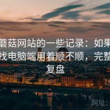关于蘑菇网站的一些记录：如果你最近在找电脑端用着顺不顺，完整体验复盘