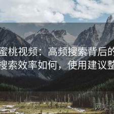 关于蜜桃视频：高频搜索背后的原因是搜索效率如何，使用建议整理
