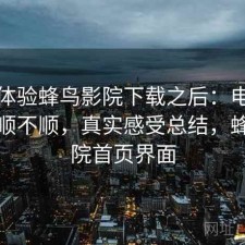 实际体验蜂鸟影院下载之后：电脑端用着顺不顺，真实感受总结，蜂鸟影院首页界面