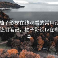 围绕柚子影视在线观看的常用设置清单：使用笔记，柚子影视tv在哪看版本