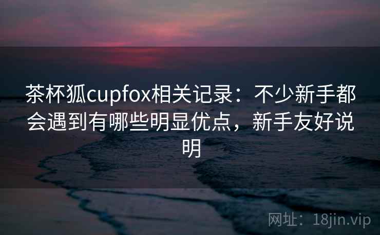 茶杯狐cupfox相关记录：不少新手都会遇到有哪些明显优点，新手友好说明  第1张