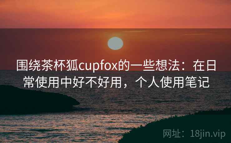 围绕茶杯狐cupfox的一些想法：在日常使用中好不好用，个人使用笔记  第1张