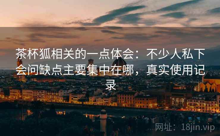 茶杯狐相关的一点体会：不少人私下会问缺点主要集中在哪，真实使用记录  第2张